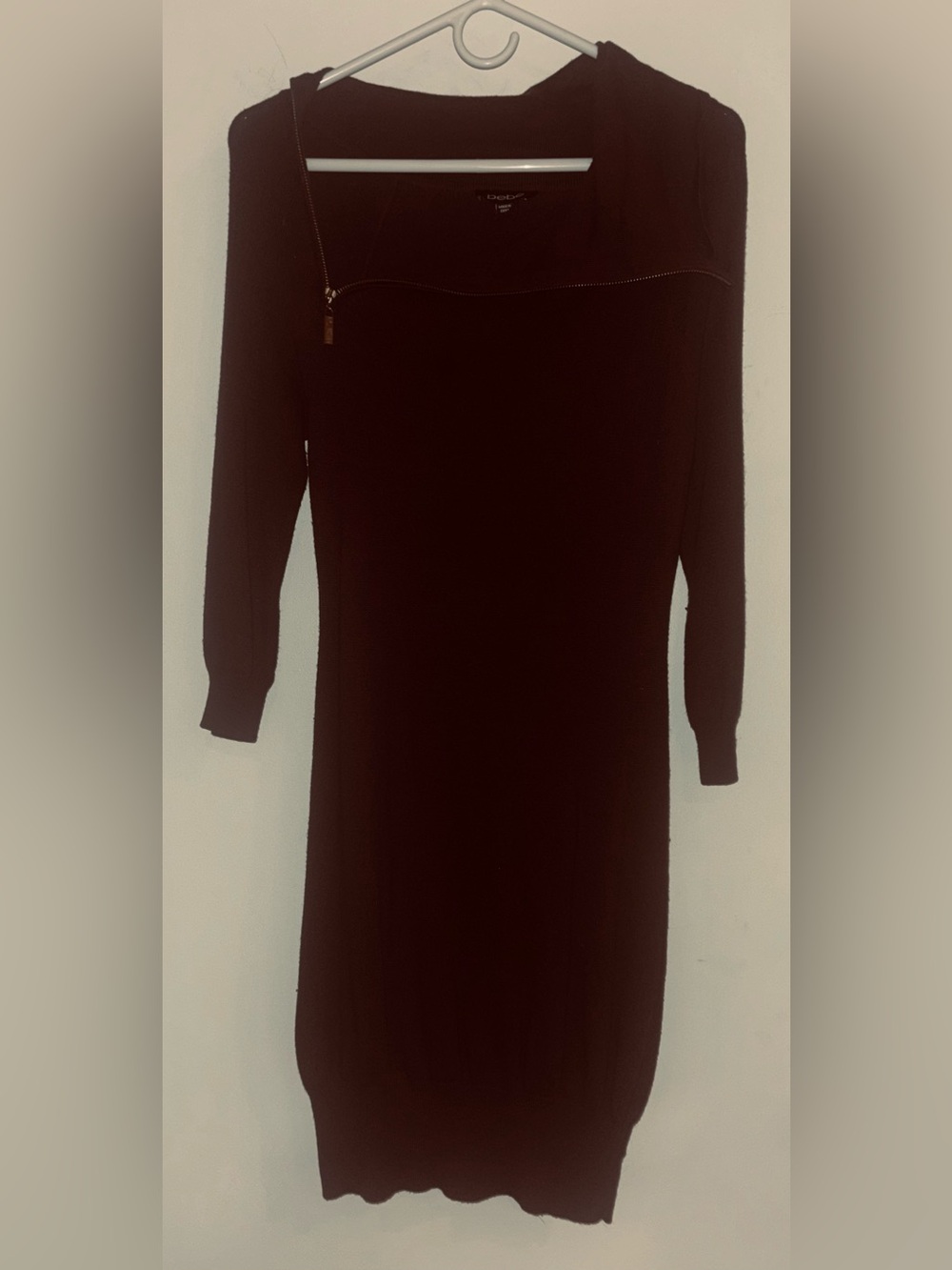 bebe Black Zip-Accent Men's Sweater Dress